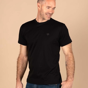 T-shirt homme noir en coton Pima bio