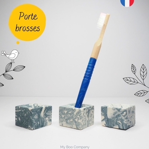 Porte brosses à dents marbré ardoise fabriqué en France