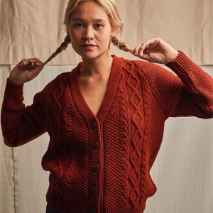 ANNIE - Cardigan en laine rouge