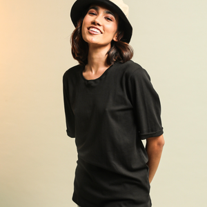 Tee-shirt Noir - coton bio Pima - Femme