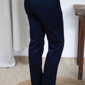 L'AUTHENTIQUE Marine - Pantalon droit en coton biologique