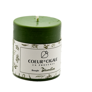 Bougie Decorative - Cire D'olive - Vert Olive