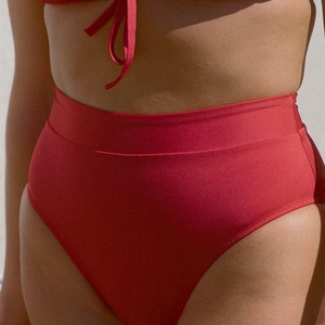 Bas de maillot de bain - Culotte taille haute Koudou - Rouge Cerise