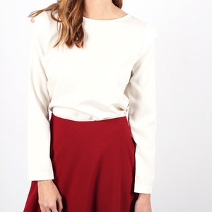 Top crepe blanc avec détails épaules Justine