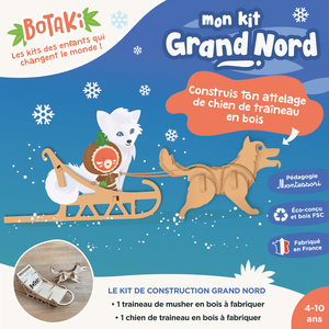 Le kit Grand Nord | Construis ton attelage de chien de traîneau en bois