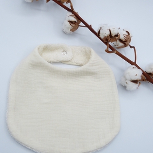 Grand bavoir Timéo en coton biologique - écru