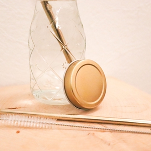 Lot de 2 pailles en inox droites