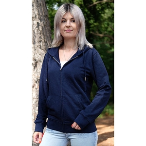 VM ♻ Veste capuche zippée mixte bleu marine en coton BIO (vêtements moches)