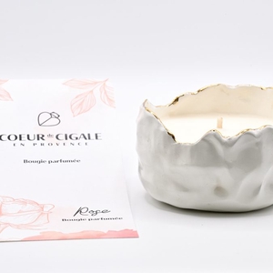 Bougie Parfumee "Rose" - Pot En Porcelaine # 130g