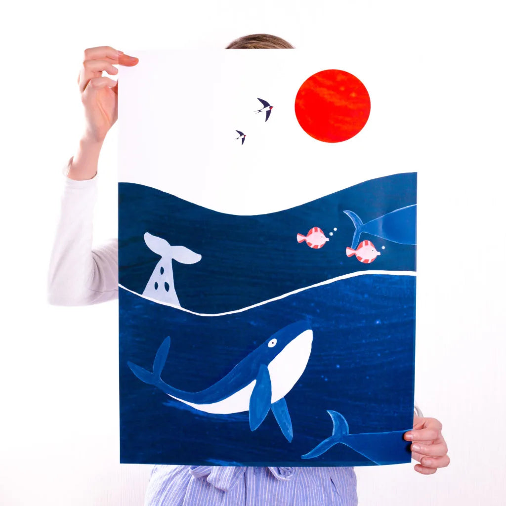 Poster décoratif chambre enfant – Océans et Baleines