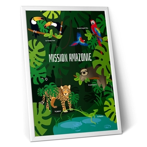 Affiche animaux Mission Amazonie