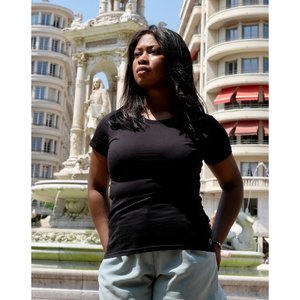 Le t-shirt français femmes noir | 100% coton bio