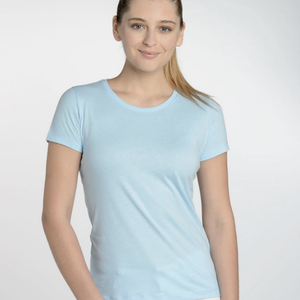 VM ♻ T-shirt Femme bleu ciel en coton bio (vêtements moches)