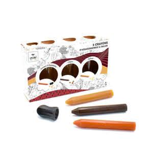 Coffret Epicurien - 3 crayons : Piment d'Espelette (Bio) + Cèpe + Safran (Bio)