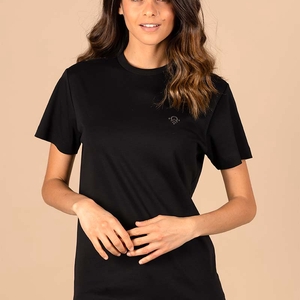 T-shirt femme noir en coton Pima bio