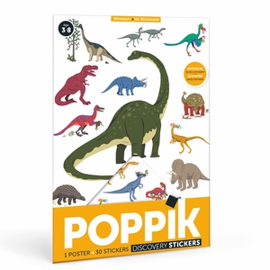 Mini Poster + 26 Stickers - Les dinosaures (3-8 ans)